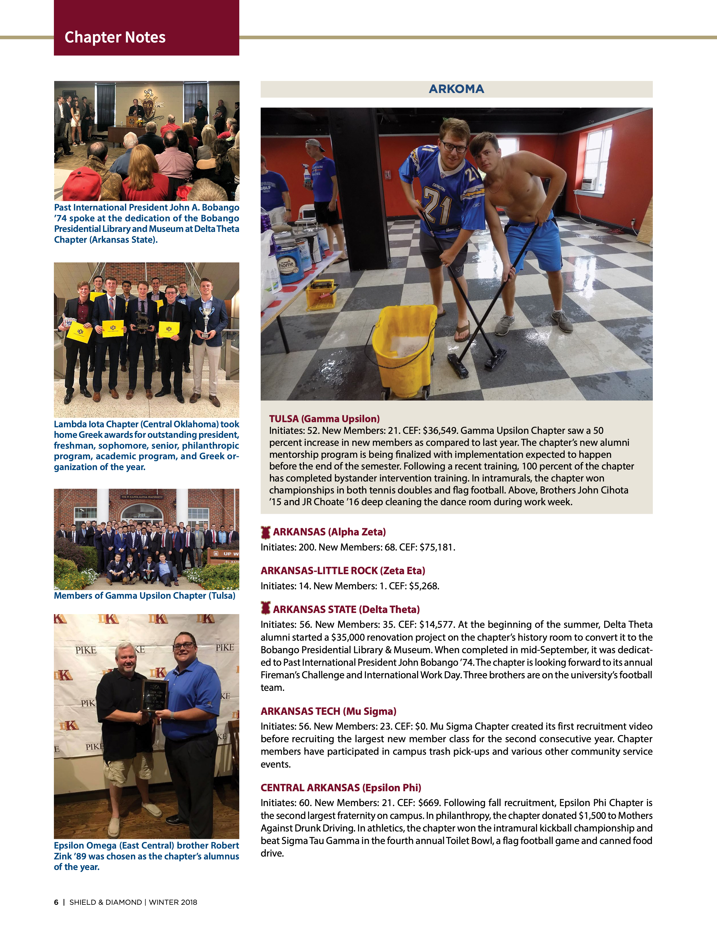 Chapter Notes, Winter 2018